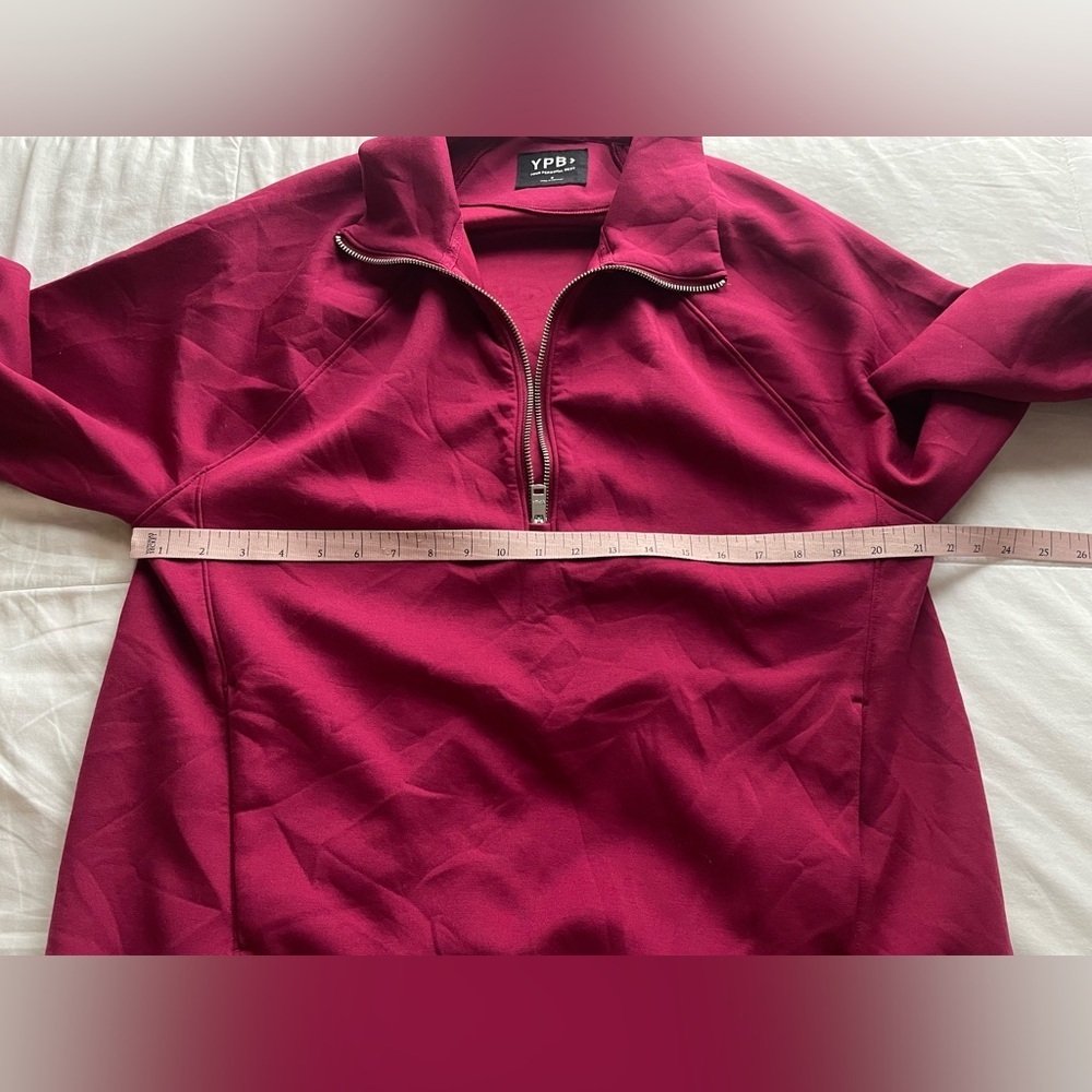 Abercrombie YPB NeoKNIT MAX Half Zip Jacket Maroon Small Oversized Athleisure - Picture 9 of 10